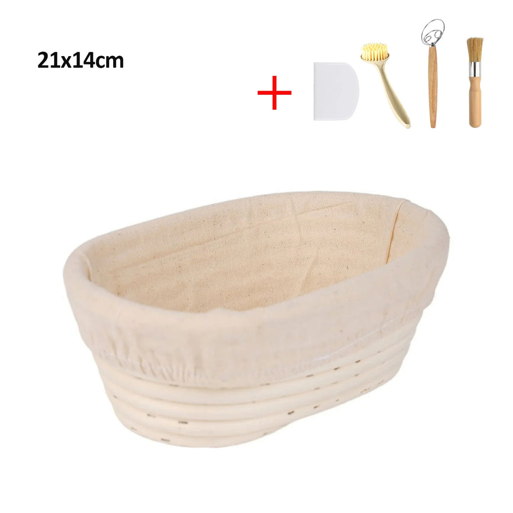 Oval Bread Proofing Basket, Handmade Sourdough Bread Baking Supplies, Banneton Bread Proofing Basket Brotform with Proofing Cloth Liner for Sourdough Bread, Baking