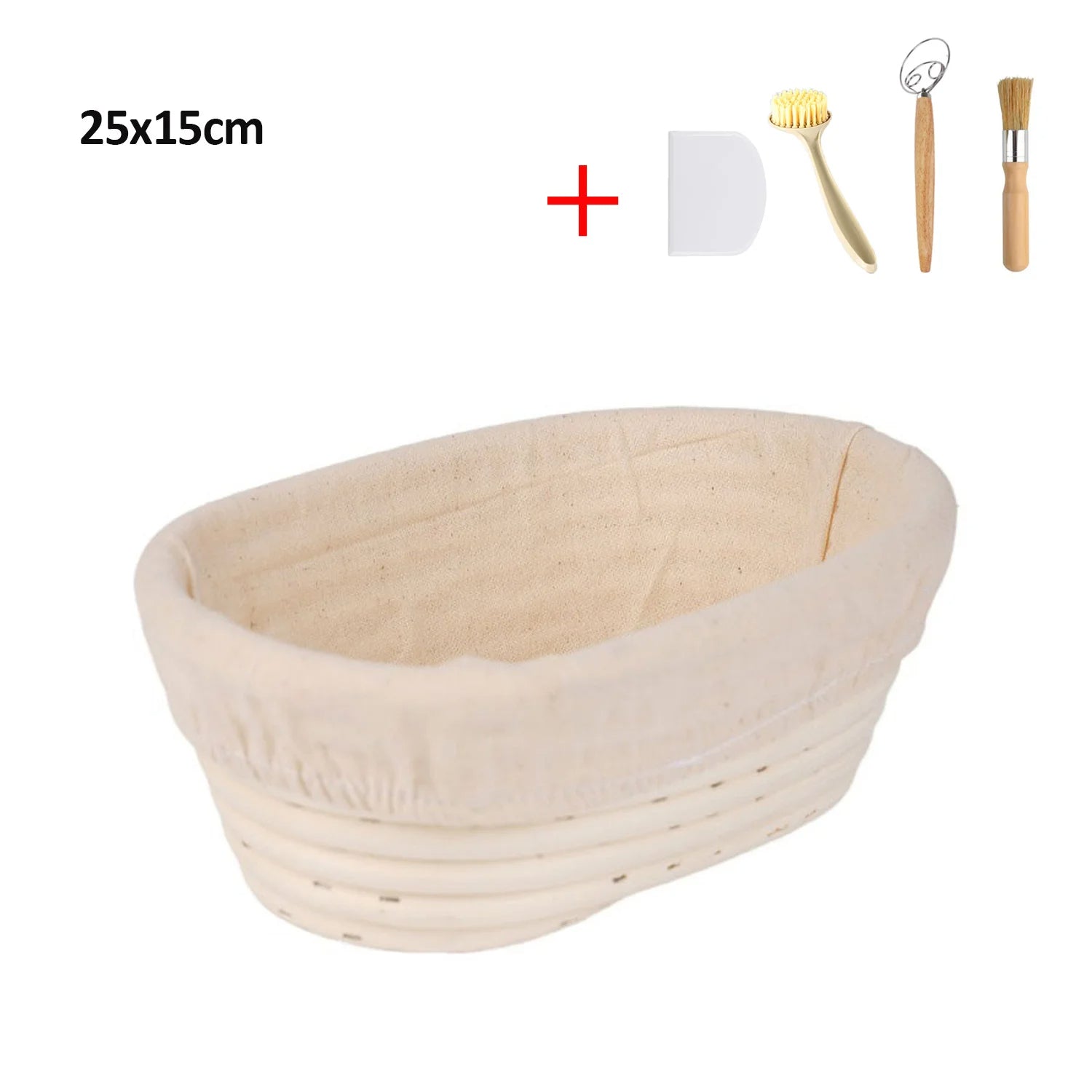Oval Bread Proofing Basket, Handmade Sourdough Bread Baking Supplies, Banneton Bread Proofing Basket Brotform with Proofing Cloth Liner for Sourdough Bread, Baking