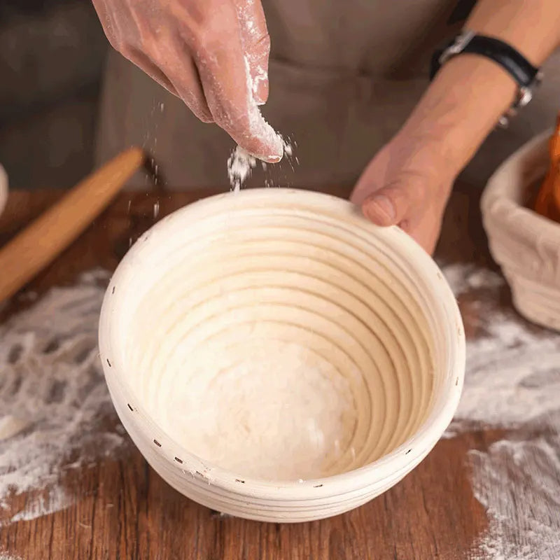 Oval Bread Proofing Basket, Handmade Sourdough Bread Baking Supplies, Banneton Bread Proofing Basket Brotform with Proofing Cloth Liner for Sourdough Bread, Baking