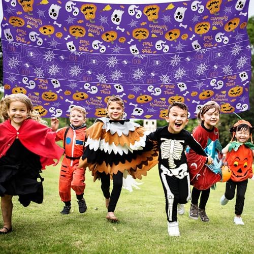 Halloween Decorations - Disposable Plastic Halloween Tablecloth | Halloween Party Decorations Favors Supplies for Table Decor Indoor Outdoor Backdrop Banner,2 Pack