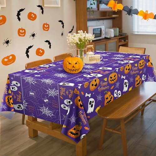 Halloween Decorations - Disposable Plastic Halloween Tablecloth | Halloween Party Decorations Favors Supplies for Table Decor Indoor Outdoor Backdrop Banner,2 Pack