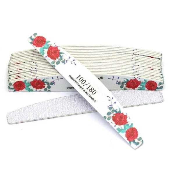 Rough Nail File 100/180 Grit, Heavy Duty Nail Files for Acrylic/Natural Nails, Emery Boards for Nails, Strong Finger Nail Filler, Coarse Nail File for Home and Salon Use