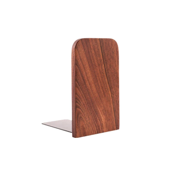 1PC Natural Bamboo Bookend Large Capacity Office Book Ends Anti Slip Book Stand Holder Bookshelf Ends for Home Office Library School Study Decoration