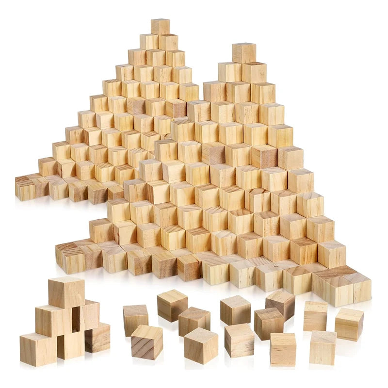 25mm 100pcs Solid Smooth Unfinished Wood Cubes, Blank Wooden Blocks for DIY Crafts, Creating Unique Puzzle Making Piece (Copy)