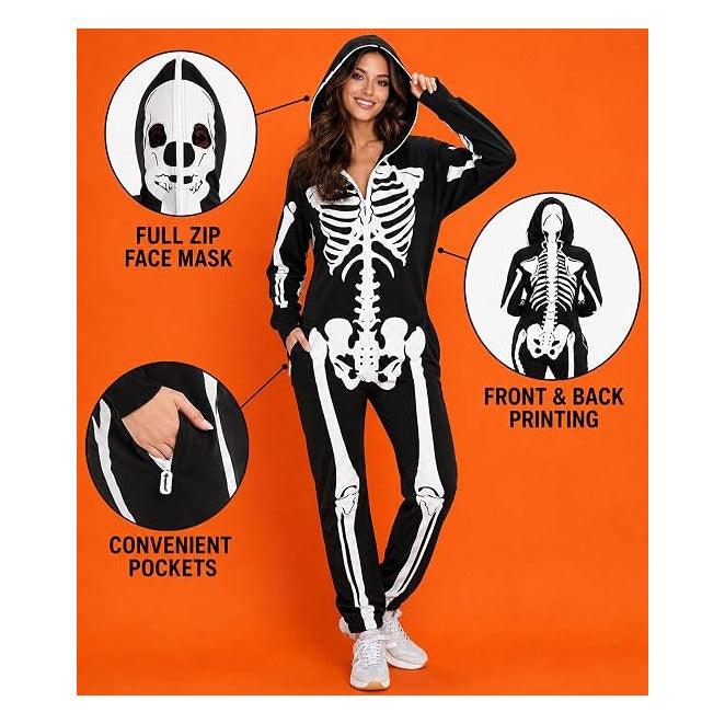 Skeleton Halloween Jumpsuit Costume for Women