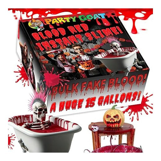 PARTY GOAT Fake Blood Powder, 15 Gallon Stage Blood Mix for Halloween Props